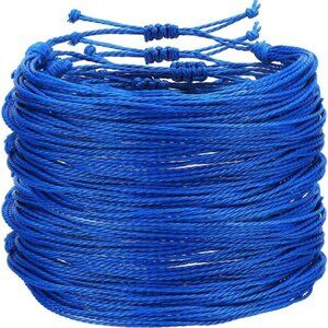 100 Pcs Colon Cancer Awareness Bracelets Bulk Blue Mental Health Adjustable